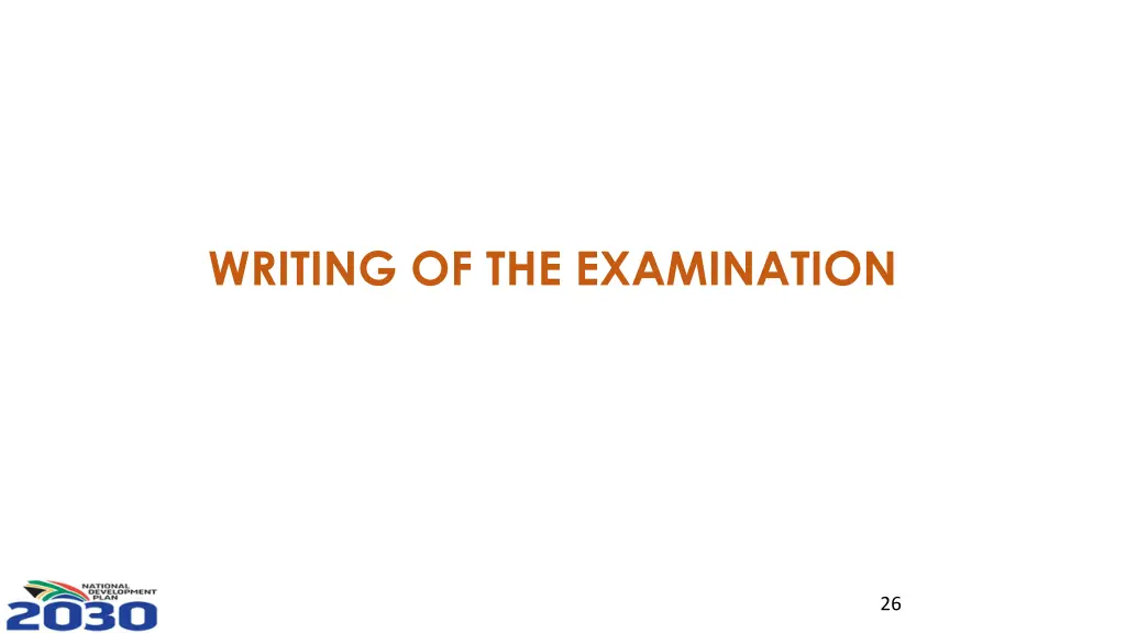 writing of the examination