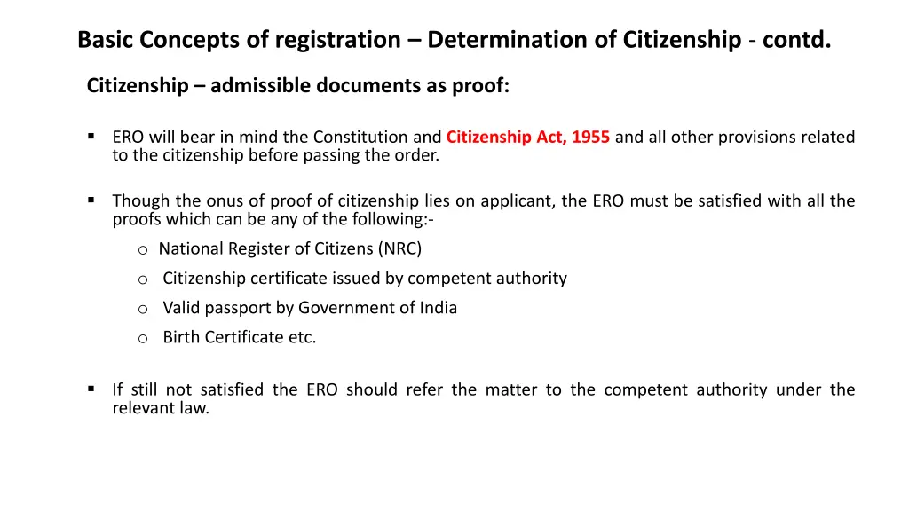 basic concepts of registration determination