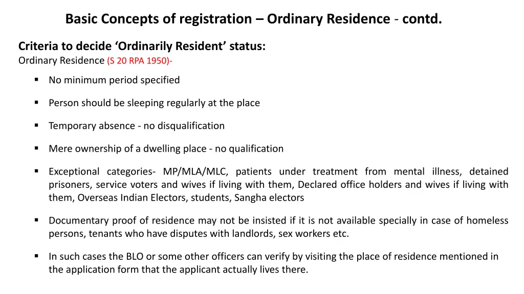 basic concepts of registration ordinary residence