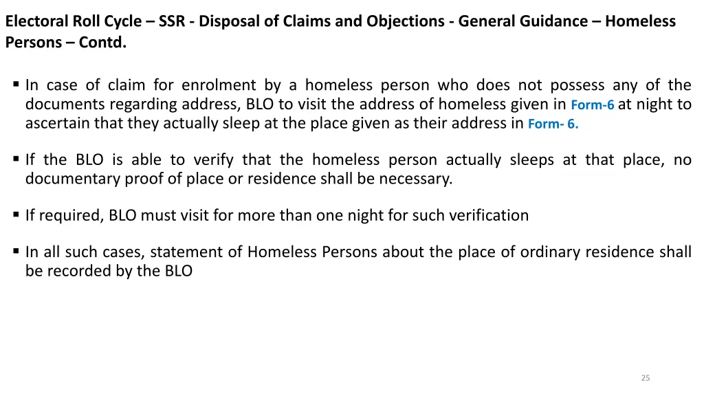 electoral roll cycle ssr disposal of claims 2