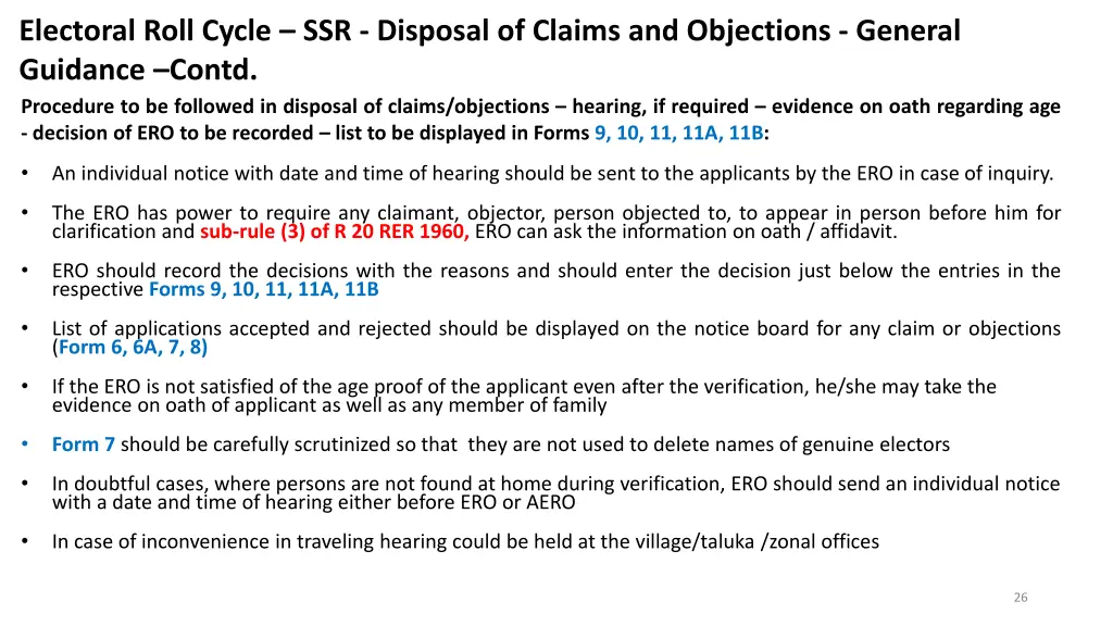 electoral roll cycle ssr disposal of claims 3