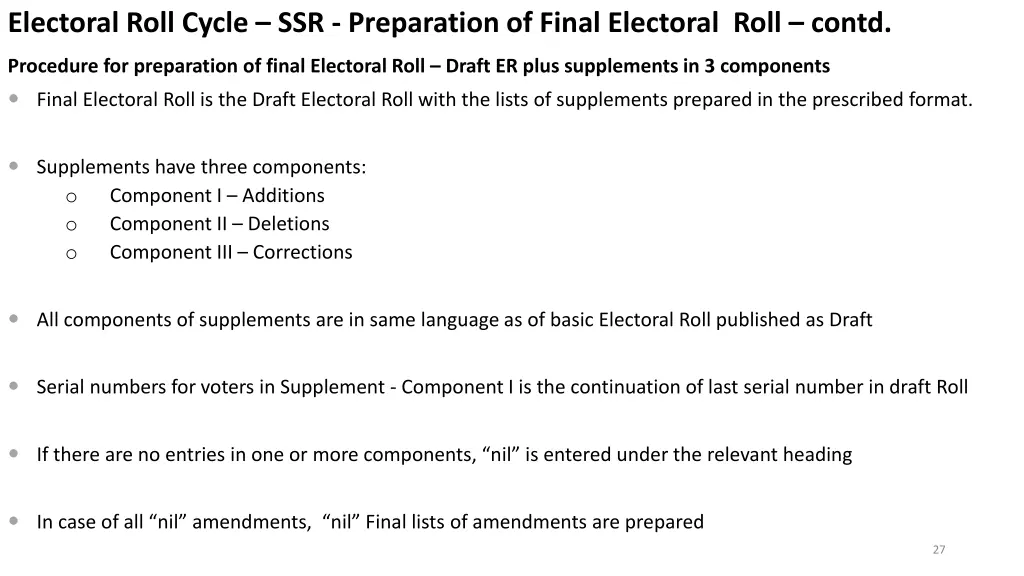 electoral roll cycle ssr preparation of final