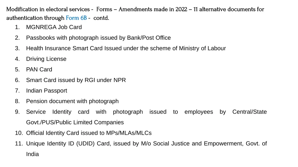 modification in electoral services modification 4