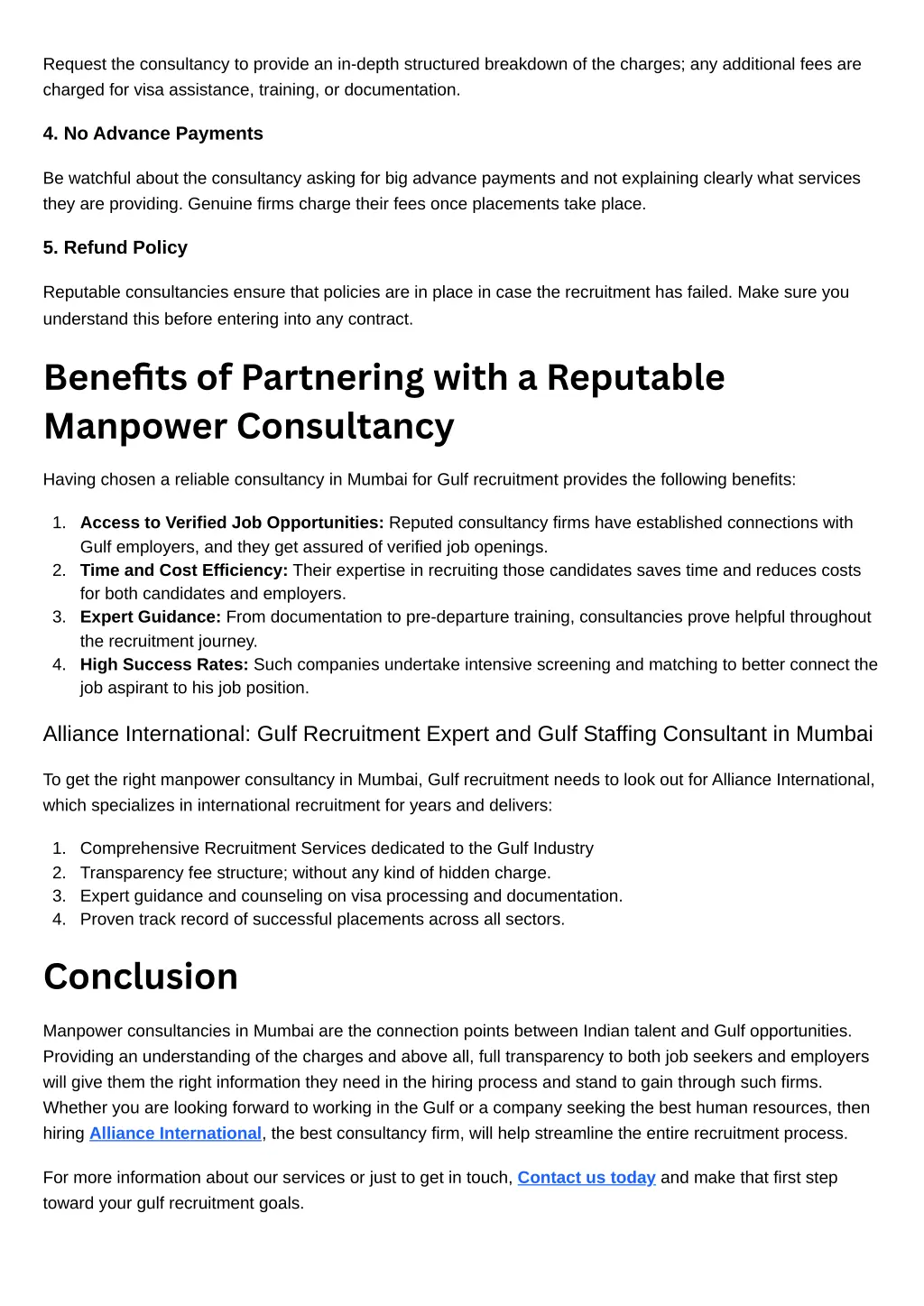 request the consultancy to provide an in depth