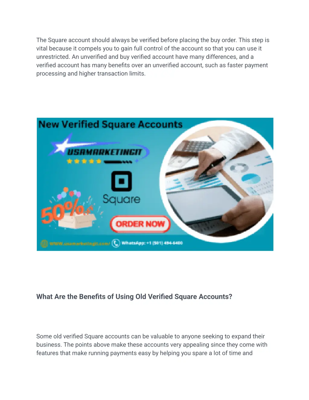 the square account should always be verified