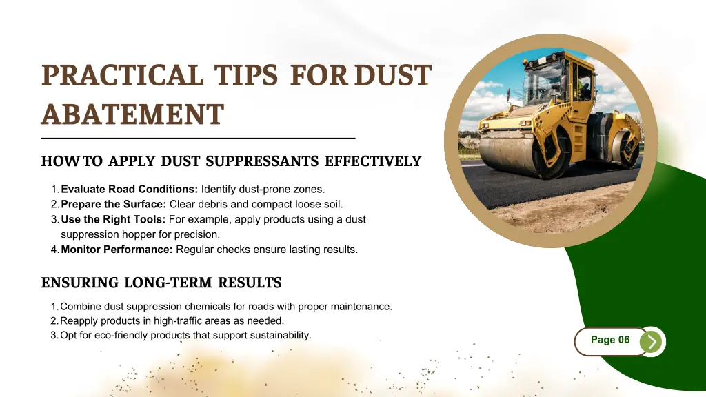 practical tips for dust abatement
