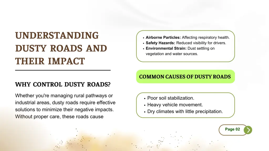 understanding dusty roads and their impact
