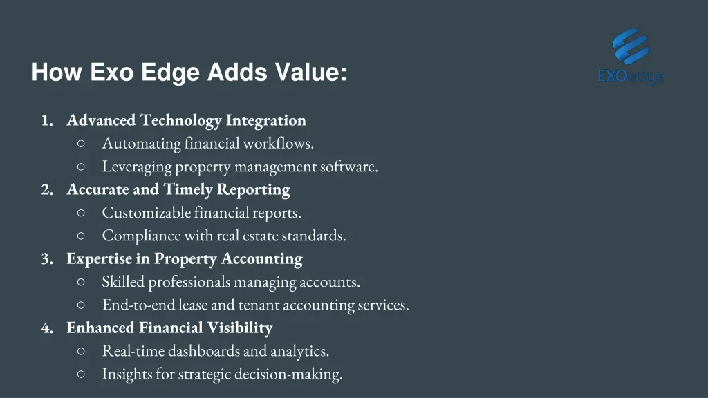 how exo edge adds value