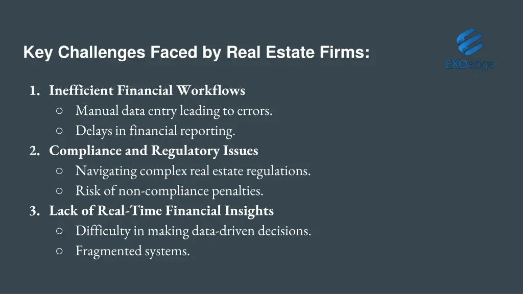 key challenges faced by real estate firms