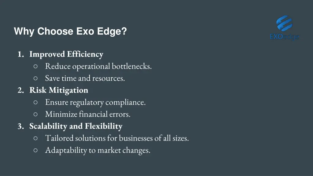 why choose exo edge