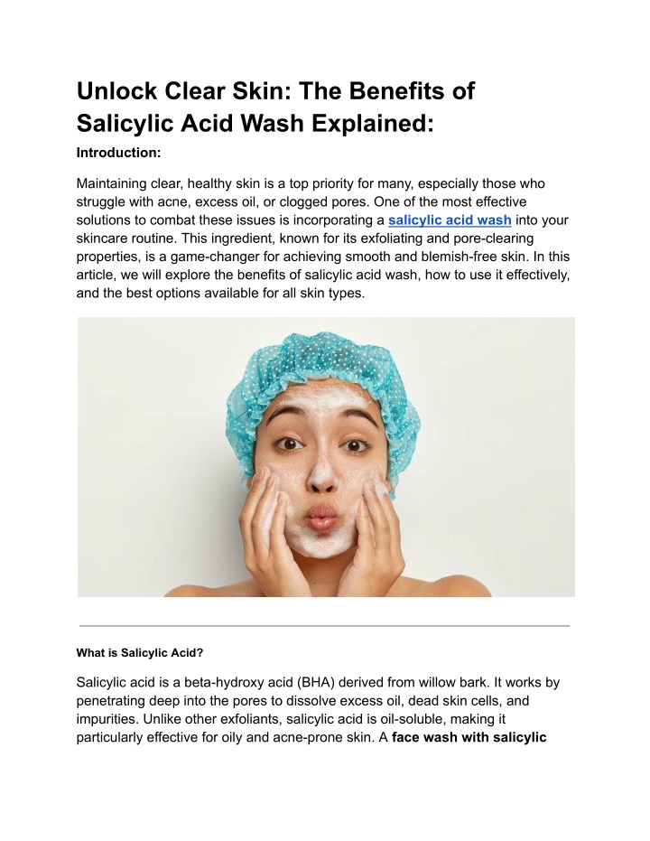 unlock clear skin the benefits of salicylic acid