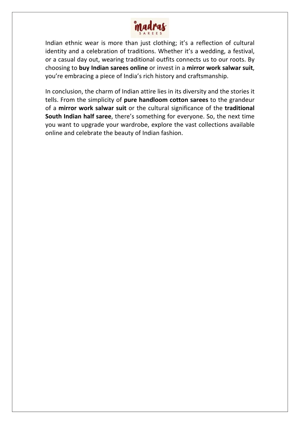 indian ethnic wear is more than just clothing