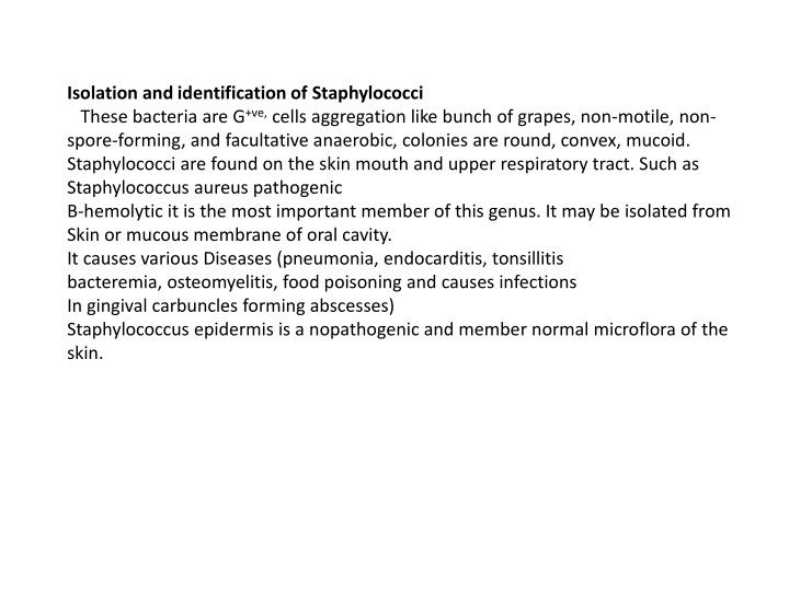 isolation and identification of staphylococci