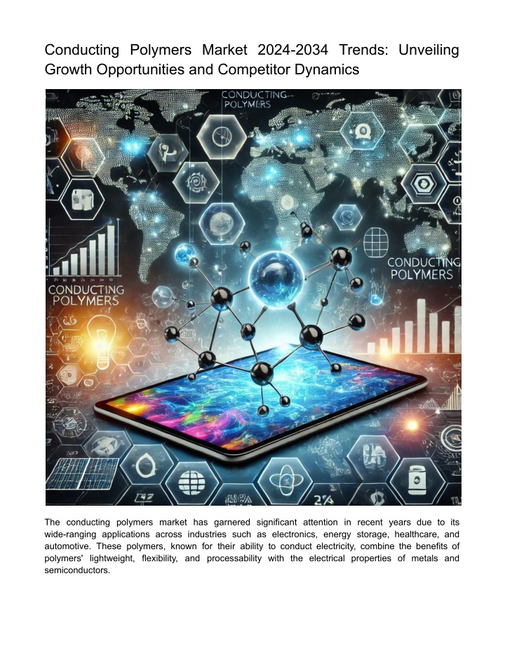 conducting polymers market 2024 2034 trends