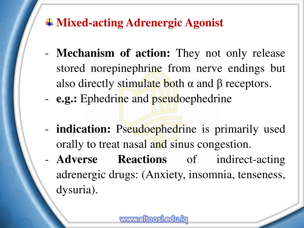 mixed actingadrenergic agonist