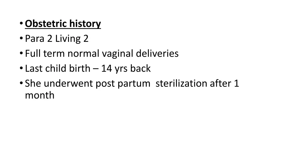 obstetric history para 2 living 2 full term