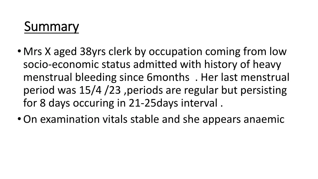 summary summary