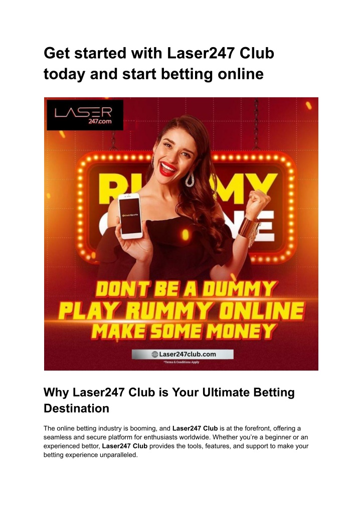 get started with laser247 club today and start