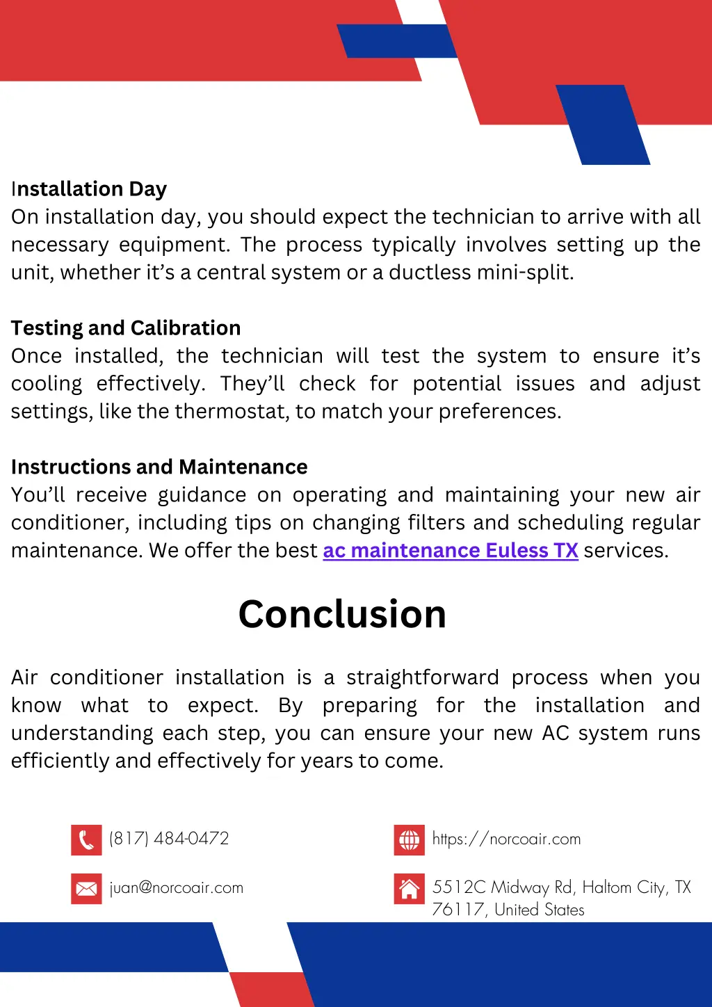 i nstallation day on installation day you should