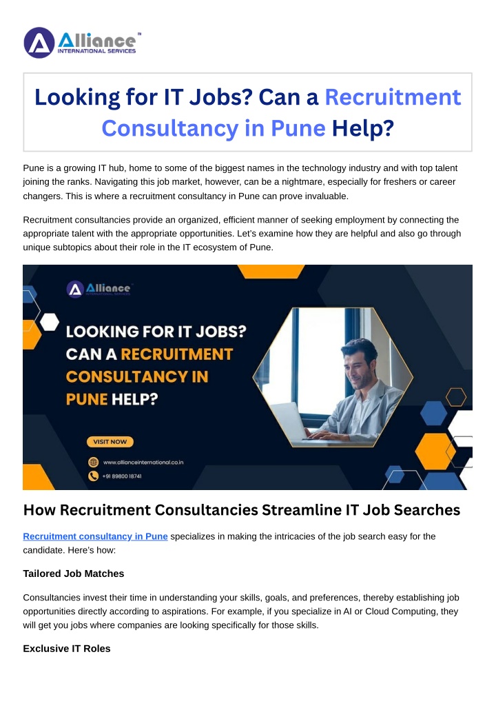 looking for it jobs can a recruitment consultancy