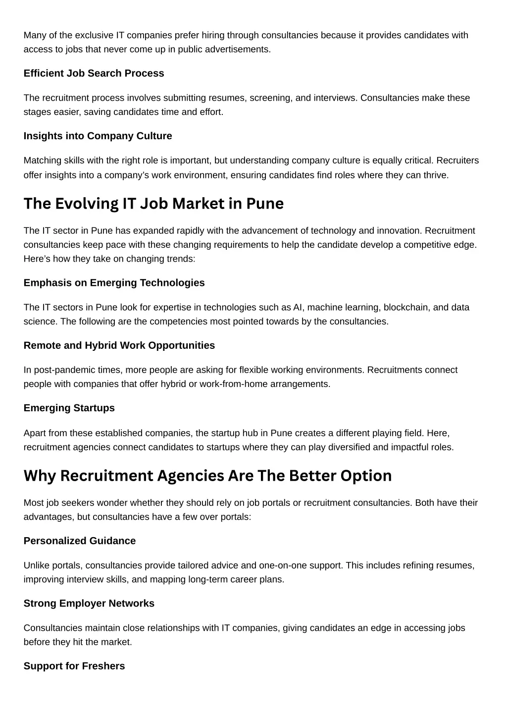 many of the exclusive it companies prefer hiring