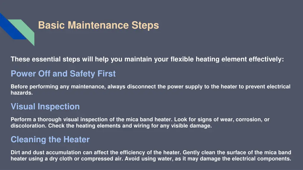 basic maintenance steps