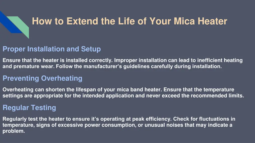 how to extend the life of your mica heater