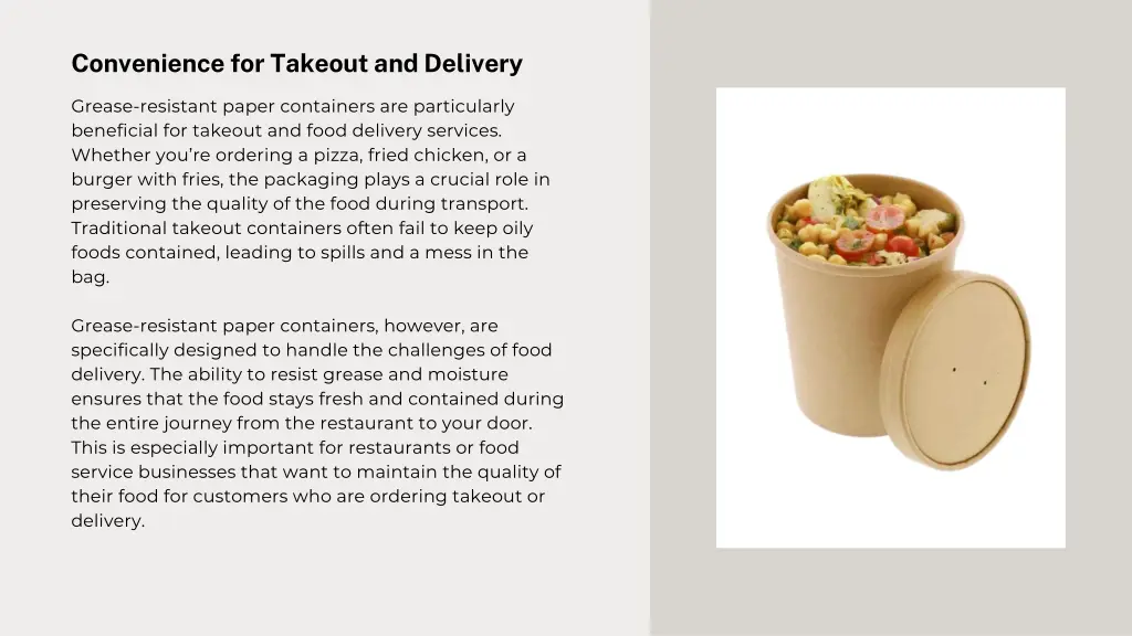 convenience for takeout and delivery