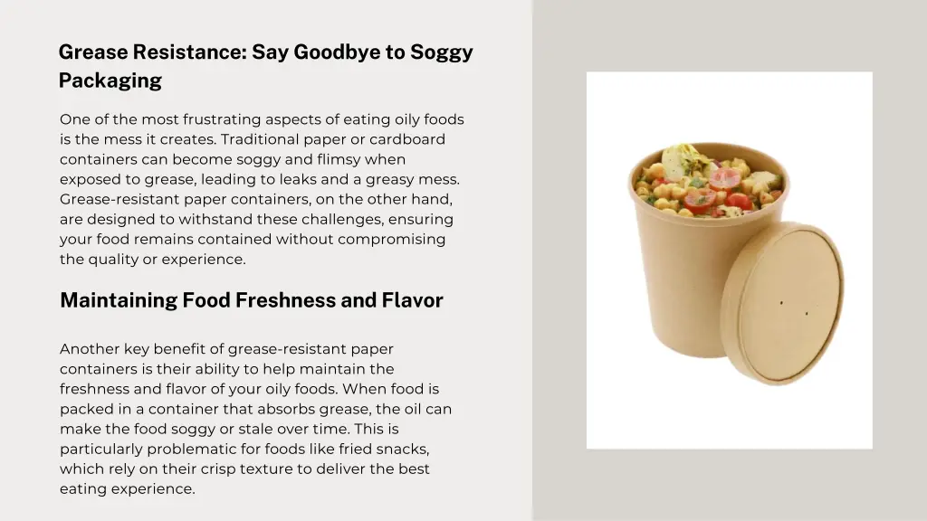 grease resistance say goodbye to soggy packaging