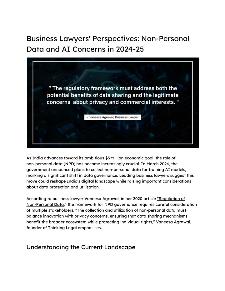 business lawyers perspectives non personal data