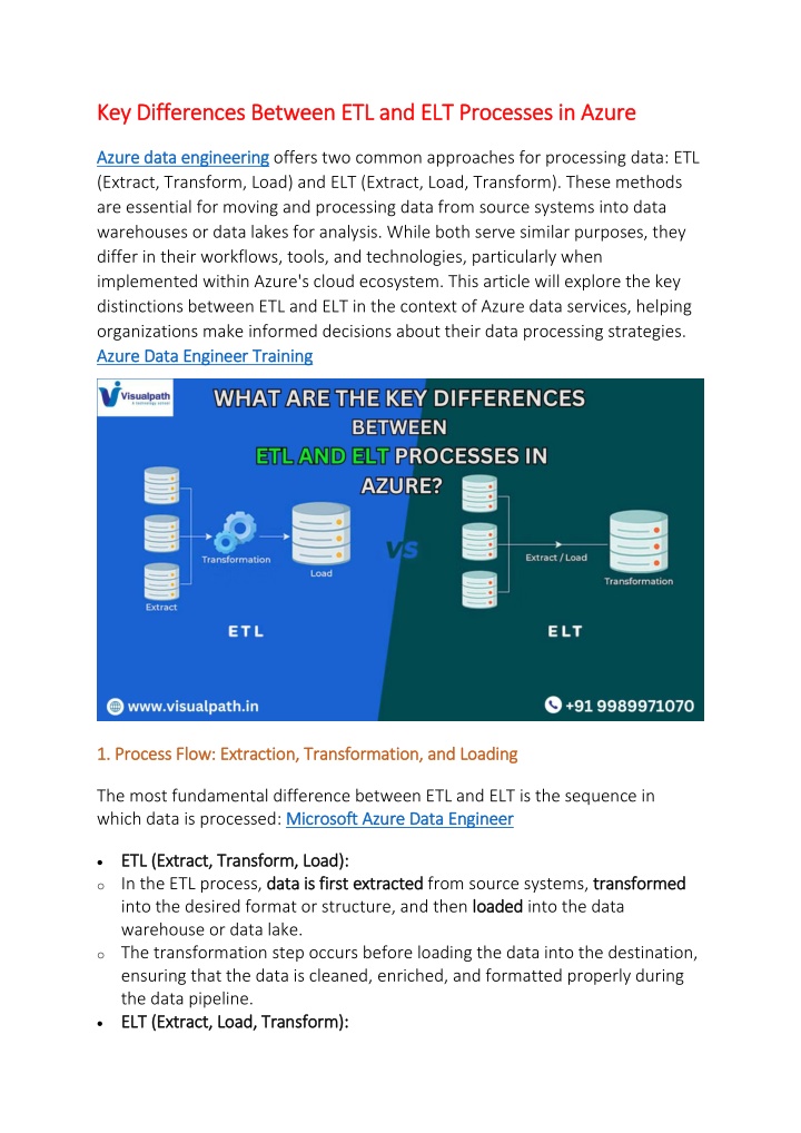 key differences between etl and elt processes