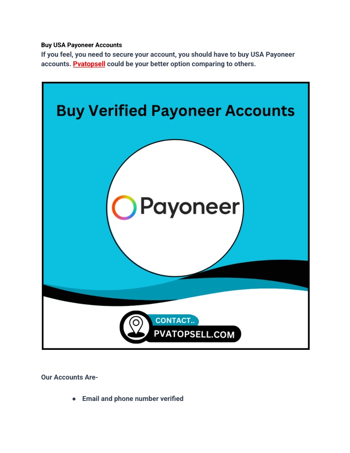 buy usa payoneer accounts if you feel you need