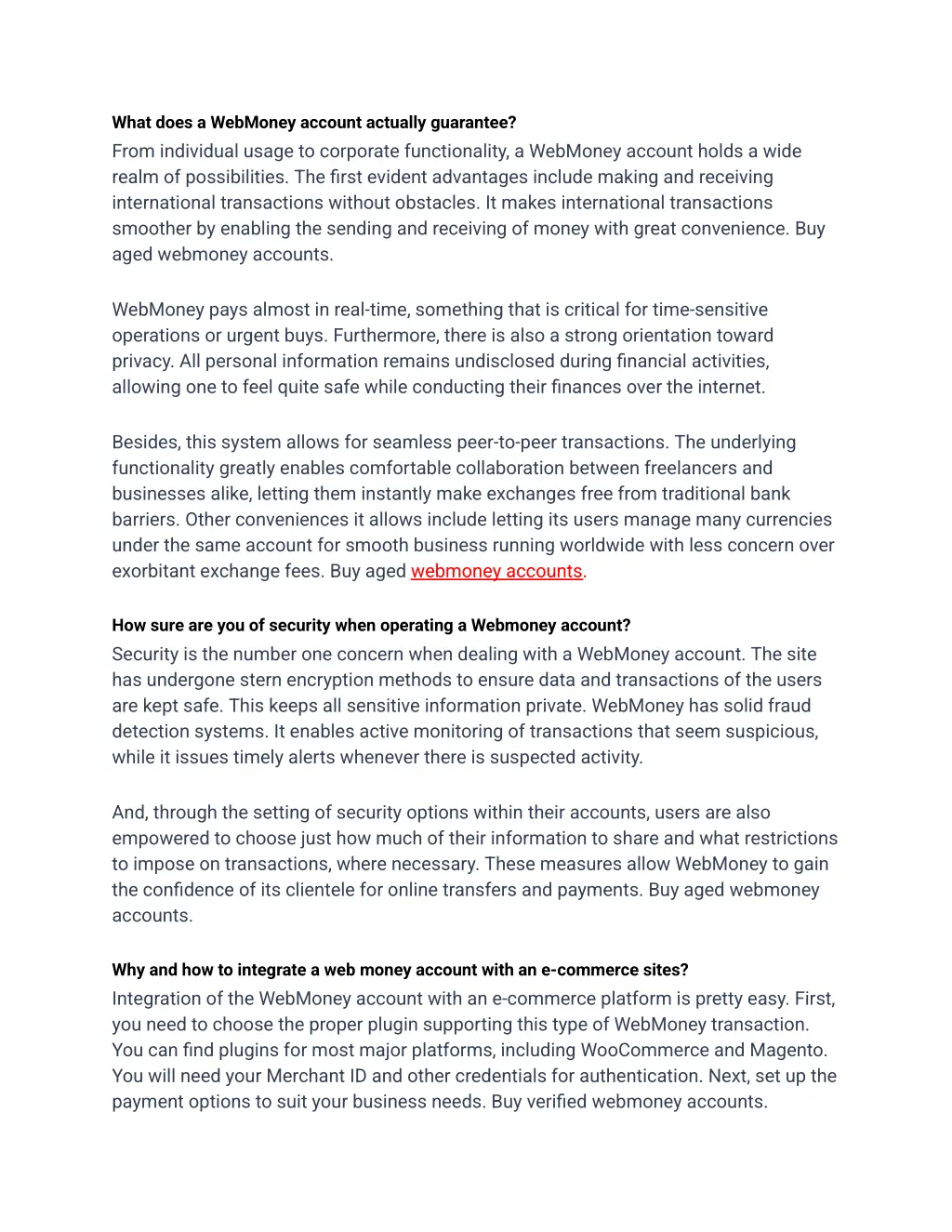 what does a webmoney account actually guarantee