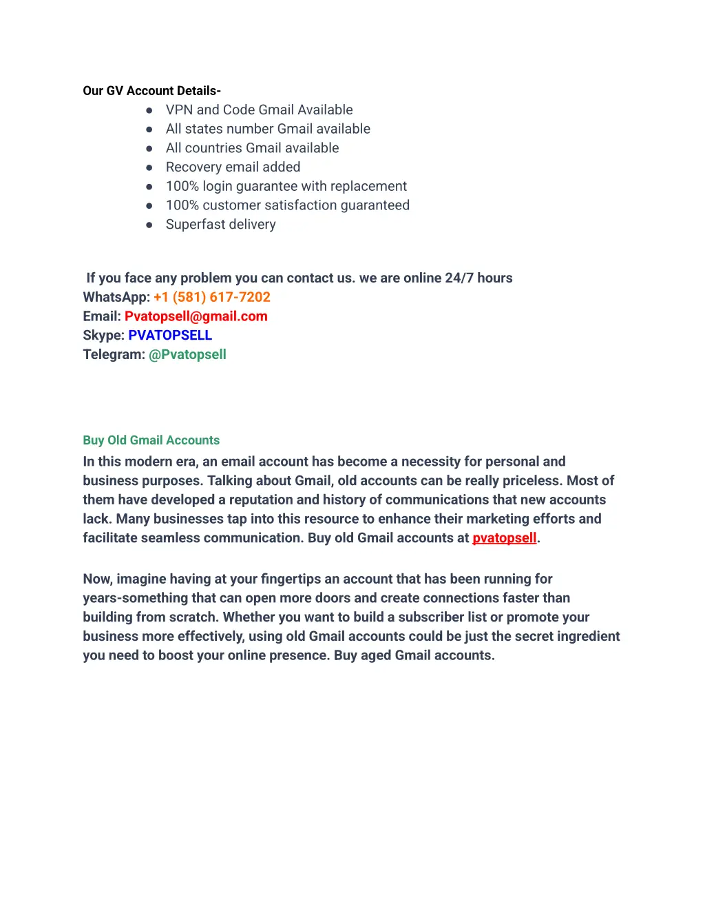 our gv account details vpn and code gmail