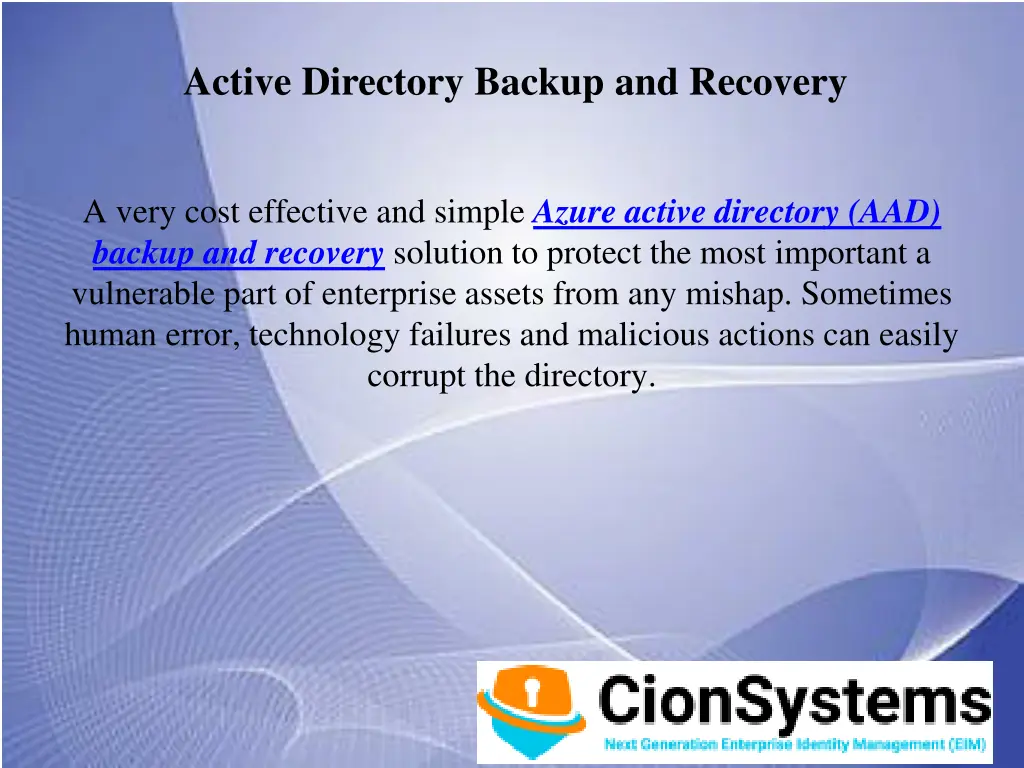 active directory backup and recovery