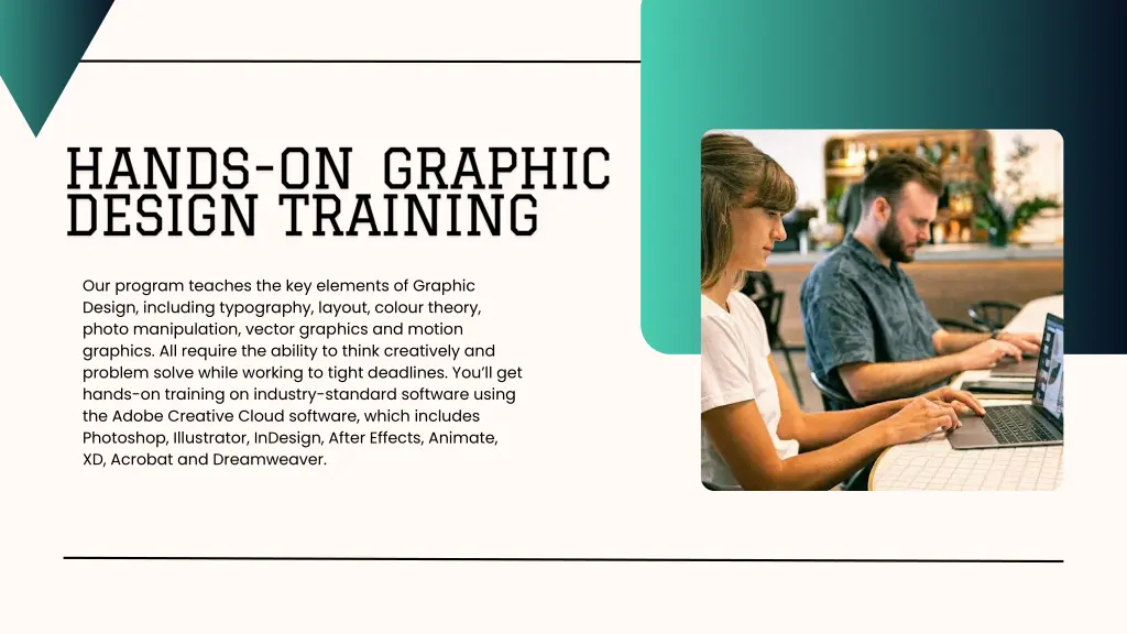 our program teaches the key elements of graphic