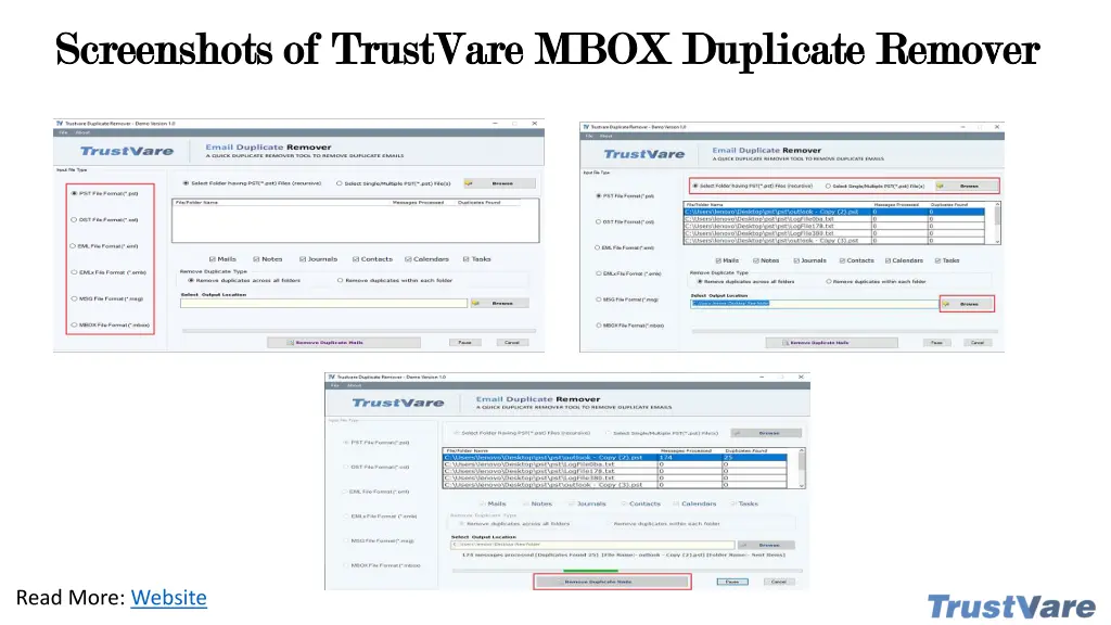screenshots of screenshots of trustvare