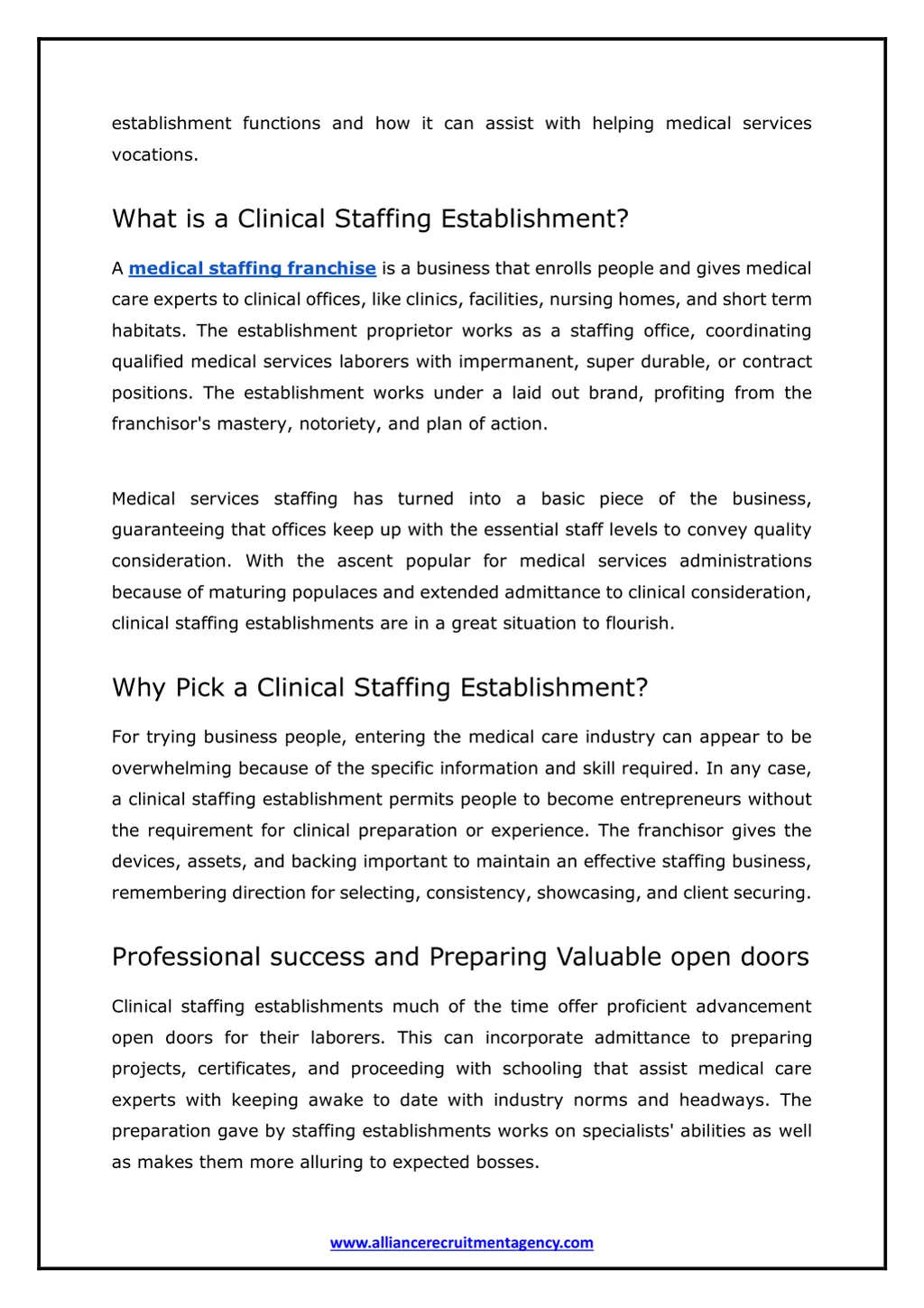 establishment functions and how it can assist