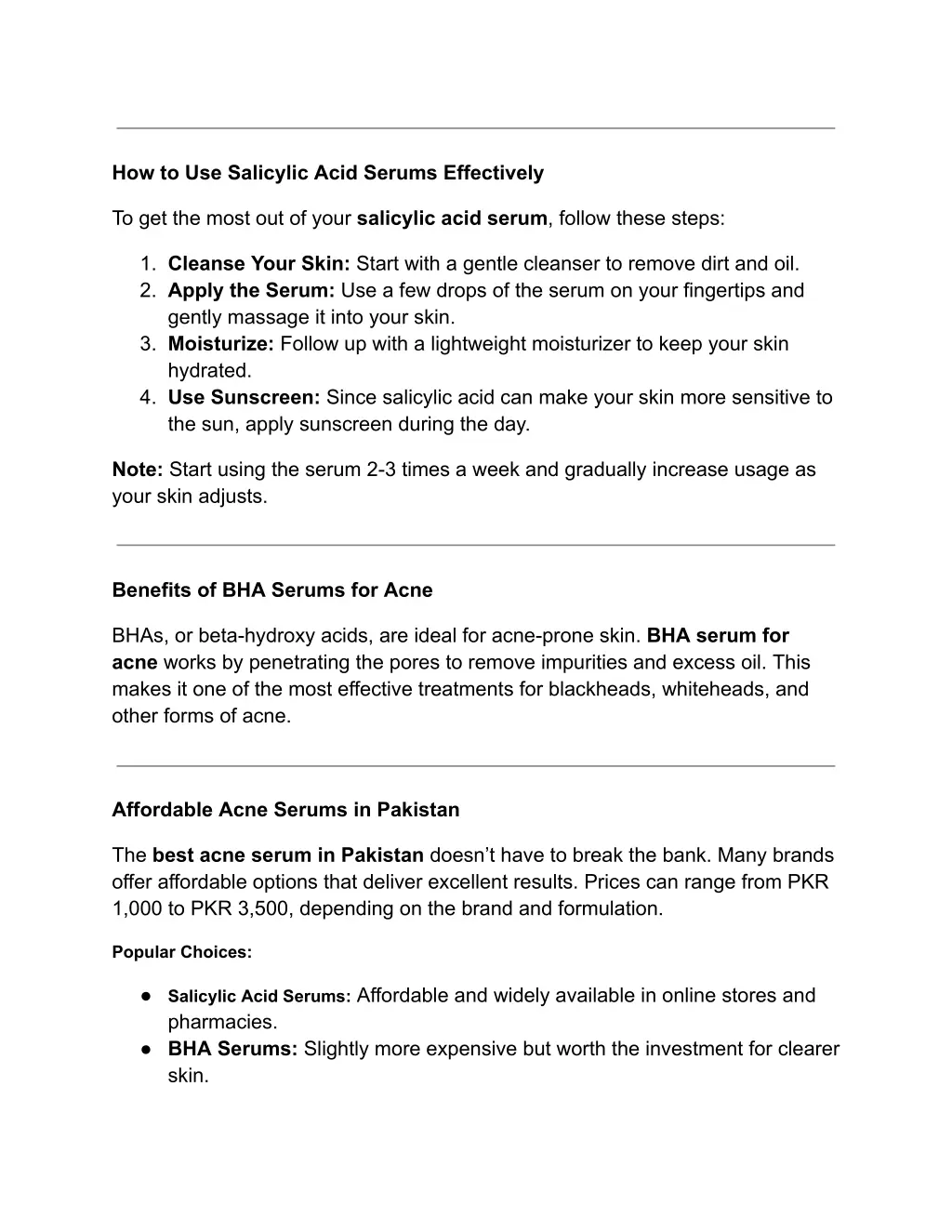 how to use salicylic acid serums effectively