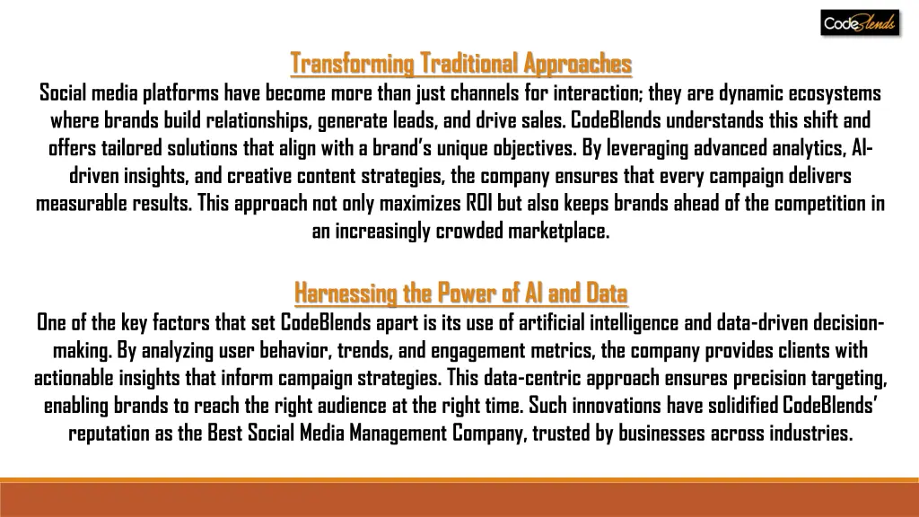transforming traditional approaches