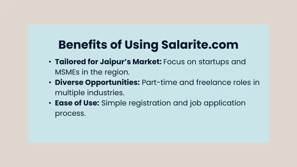 benefits of using salarite com