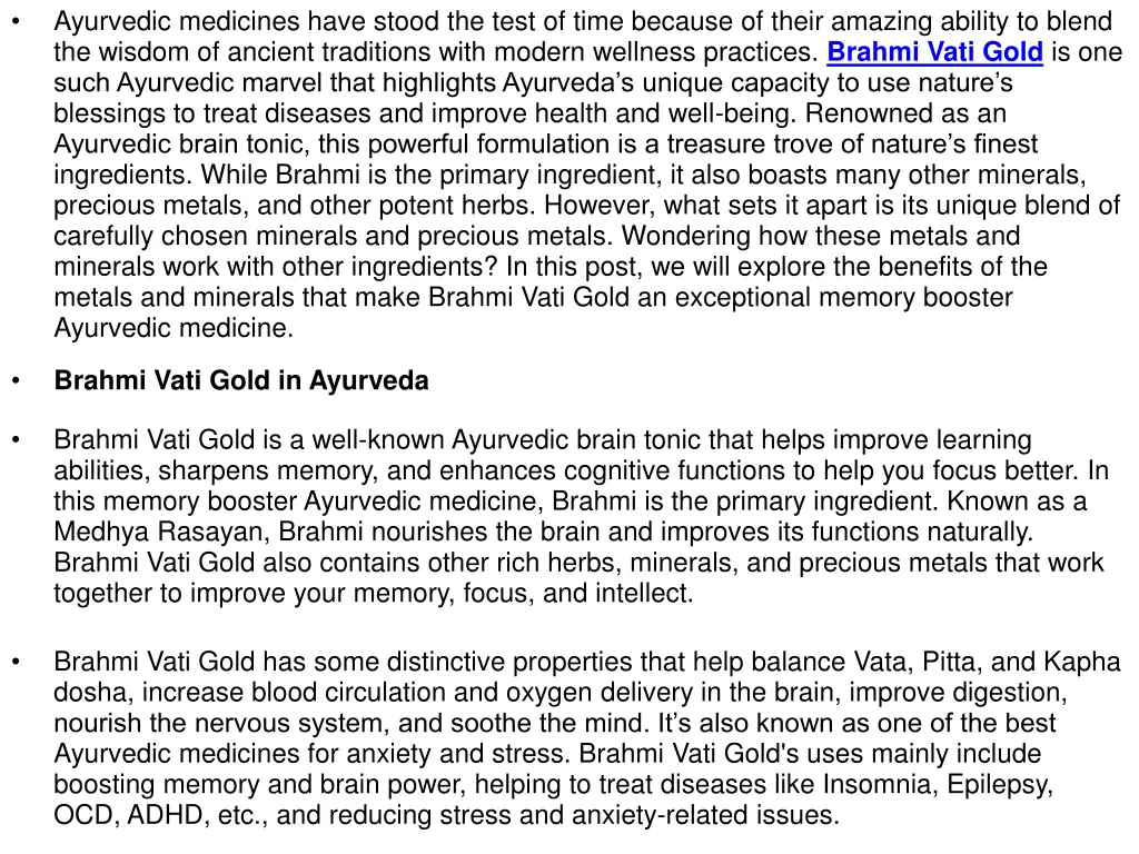 ayurvedic medicines have stood the test of time