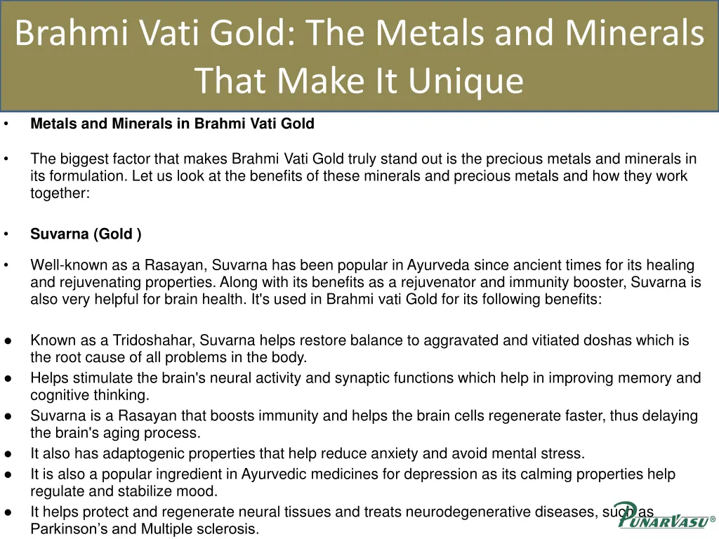 brahmi vati gold the metals and minerals that 1
