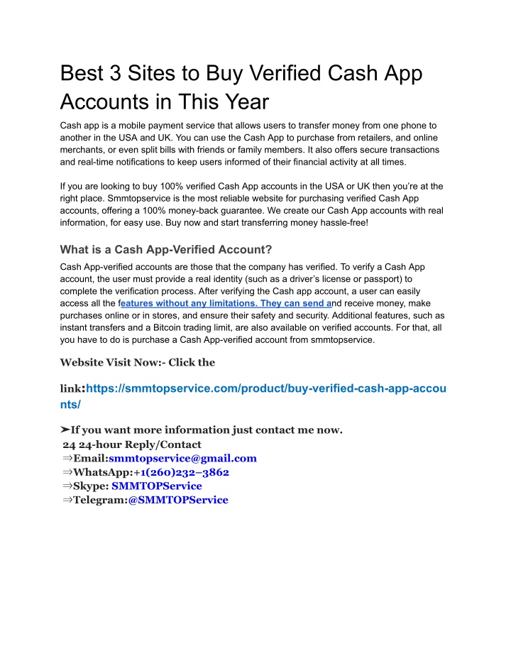 best 3 sites to buy verified cash app accounts