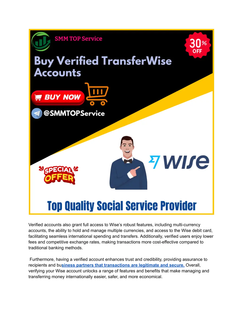 verified accounts also grant full access to wise