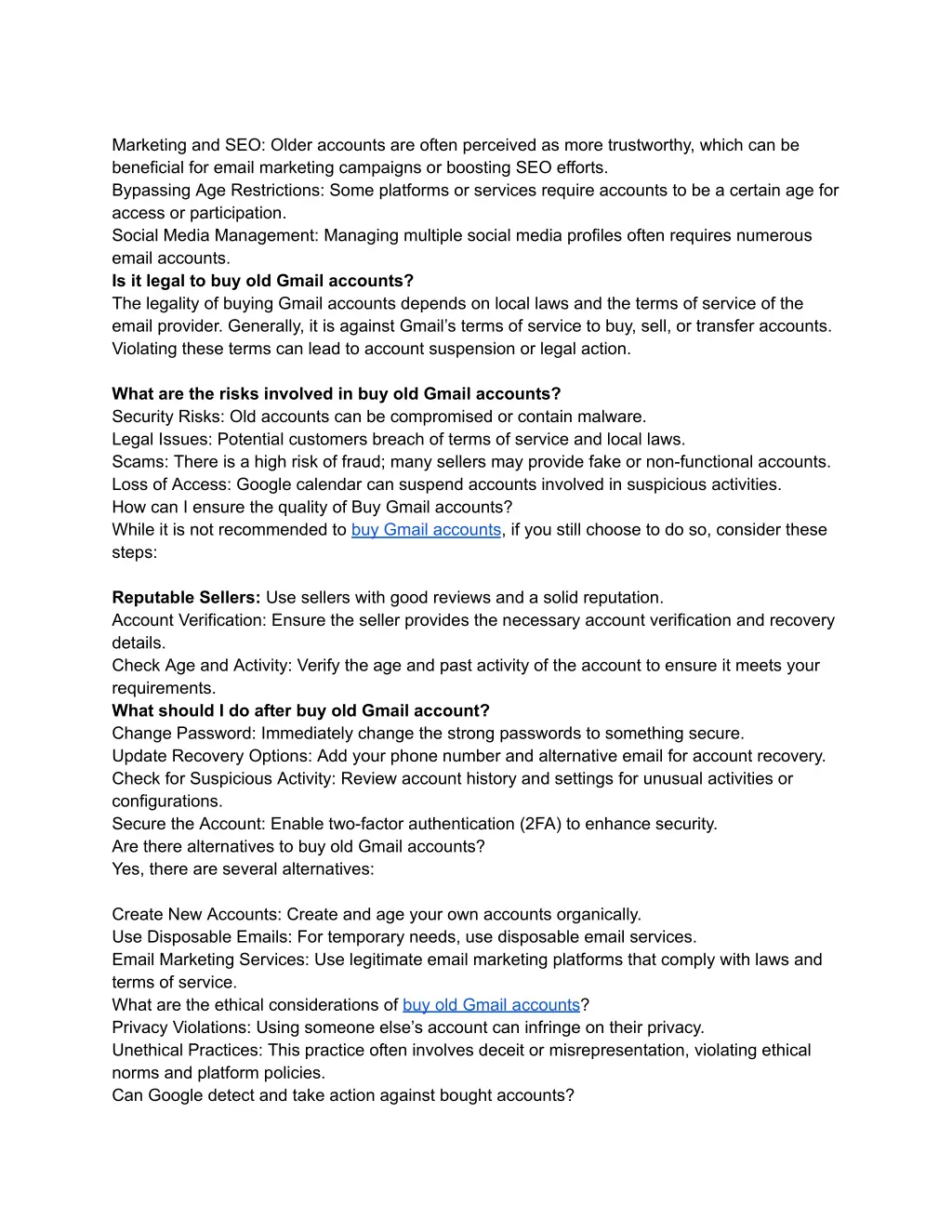 marketing and seo older accounts are often