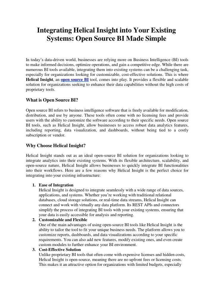 integrating helical insight into your existing