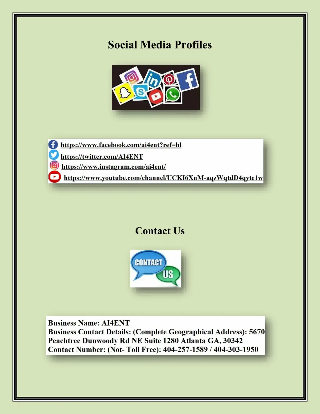 social media profiles