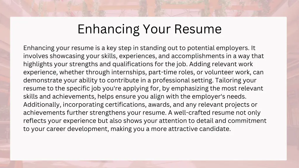 enhancing your resume
