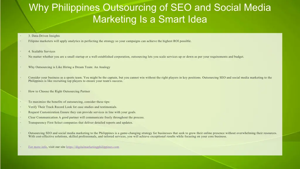 why philippines outsourcing of seo and social 2
